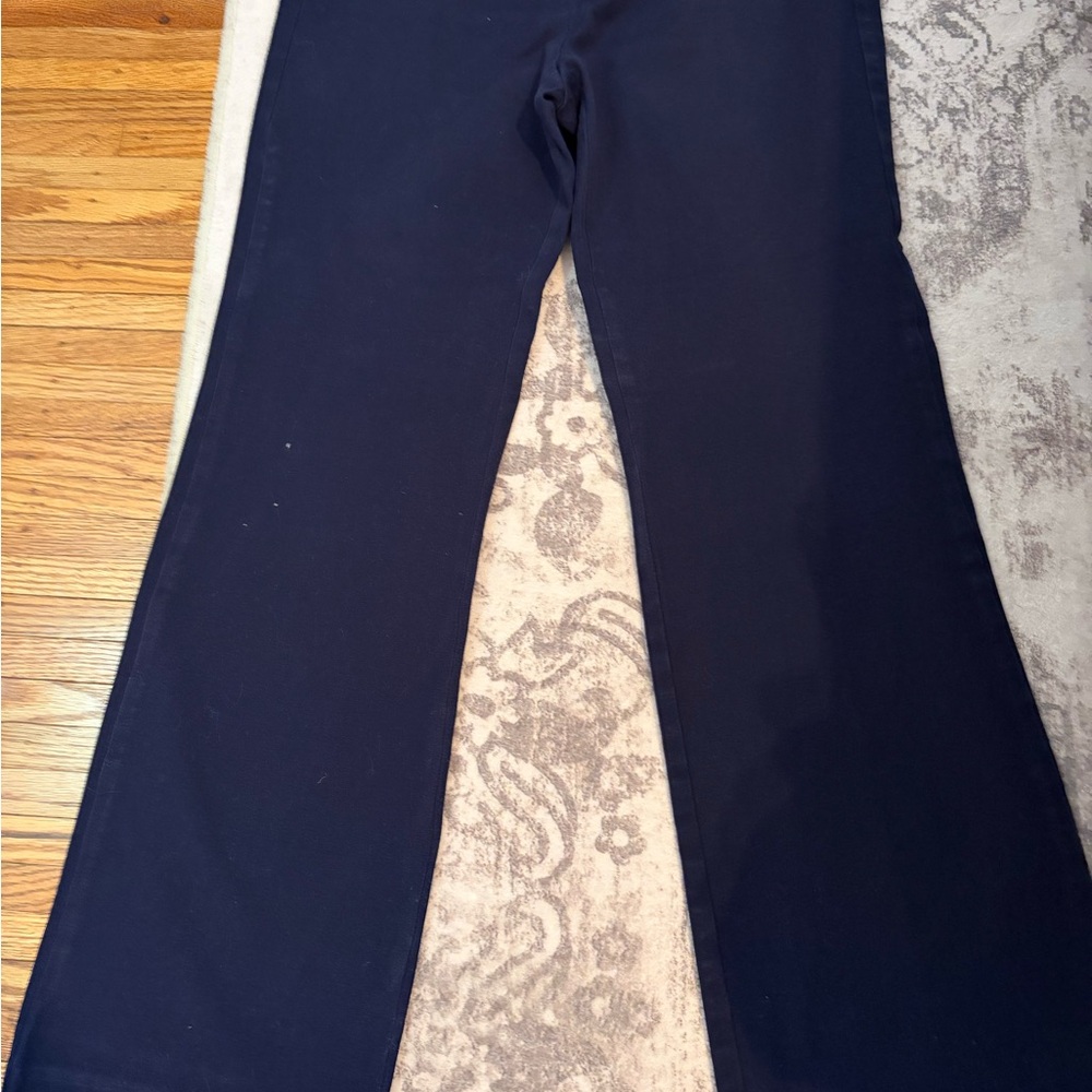 Classic Navy Wide-Leg Pants